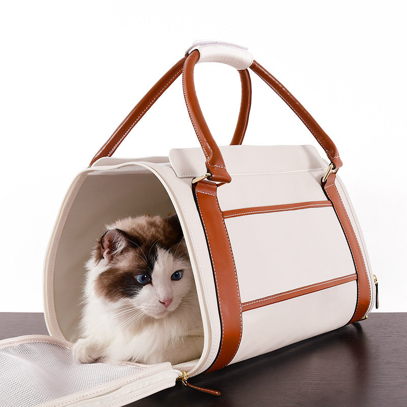 Sac de transport pliable en cuir imperméable pour animaux de compagnie pour chiens de 25 lb