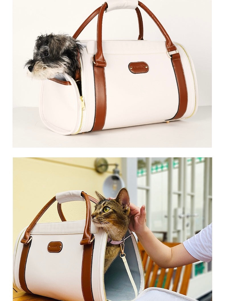 Sac de transport pliable en cuir imperméable pour animaux de compagnie pour chiens de 25 lb