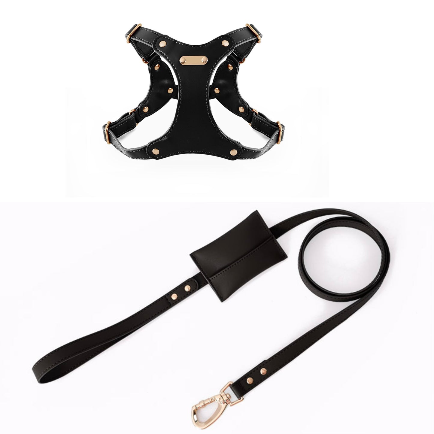 Easy Walk Leather Waterproof Pet Harness Set