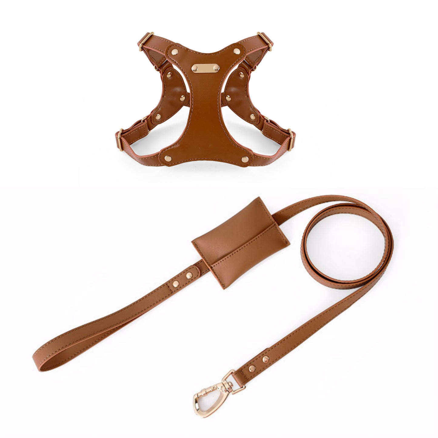 Easy Walk Leather Waterproof Pet Harness Set