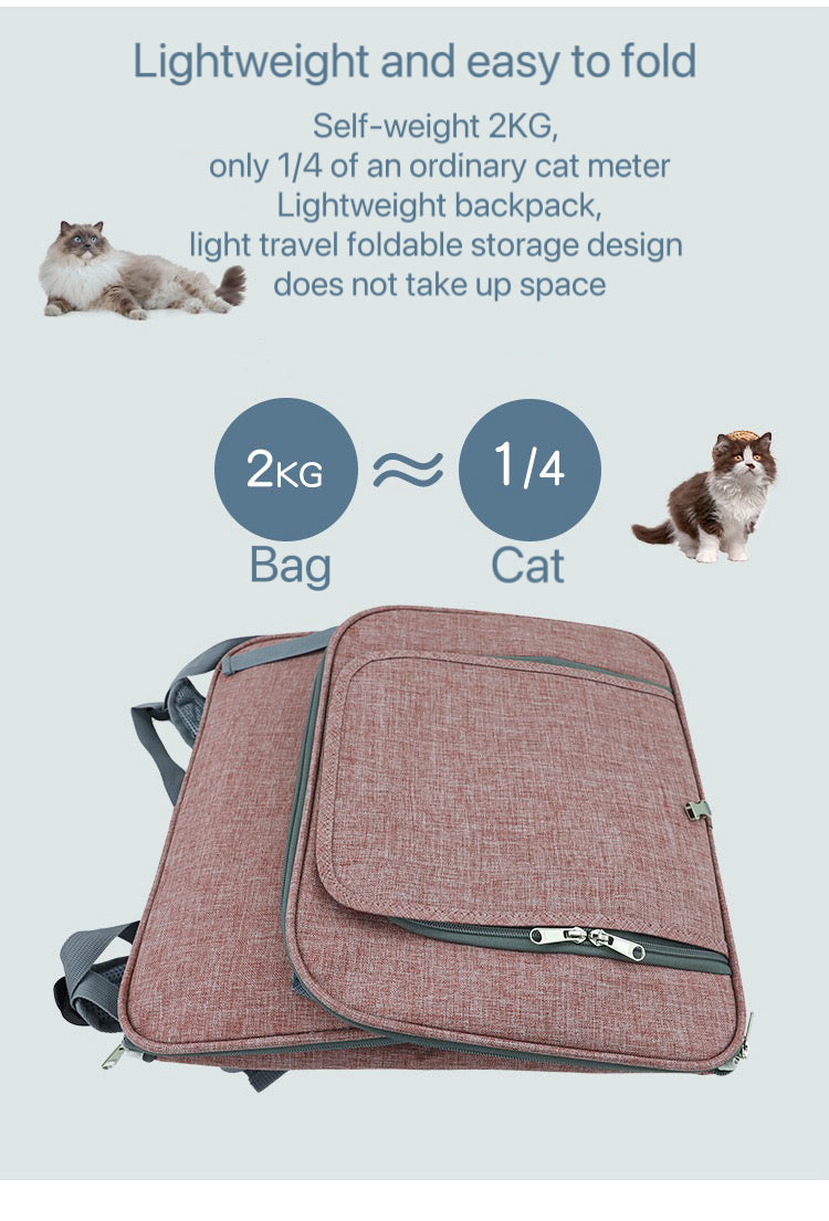 Expandable Pet Carrier Breathable and Escape Proof Backpack