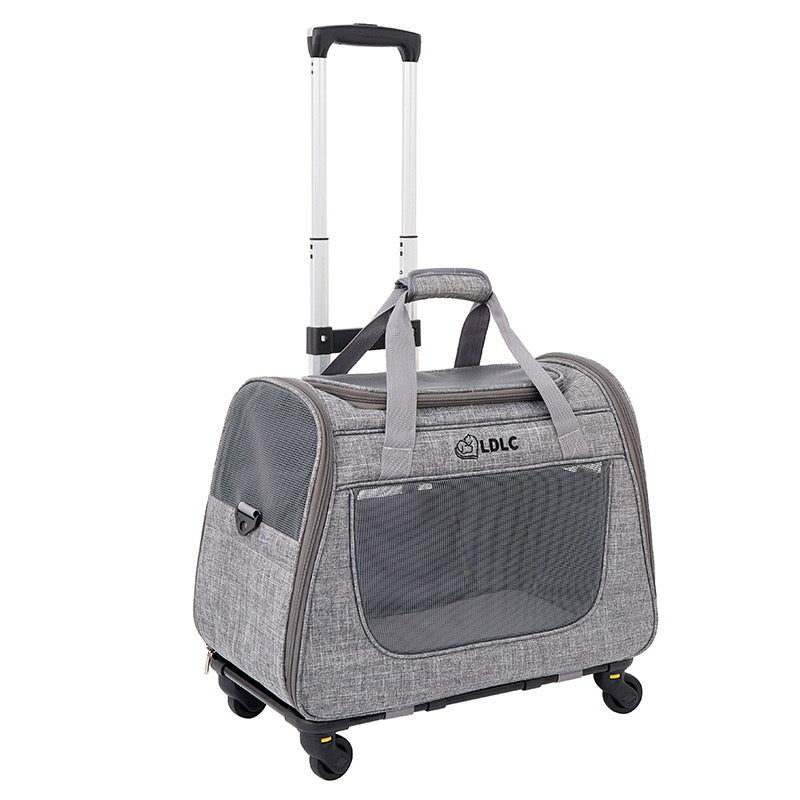 cat carrier with wheels and handle