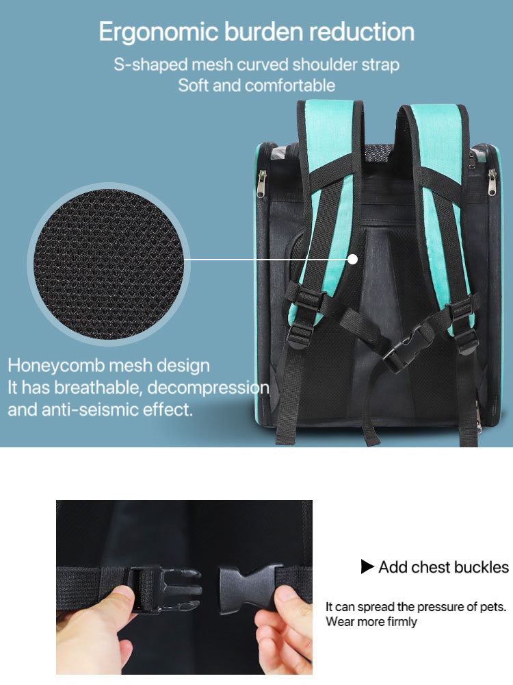 Expandable Plastic Waterproof Cat Carrying Carrier Backpack