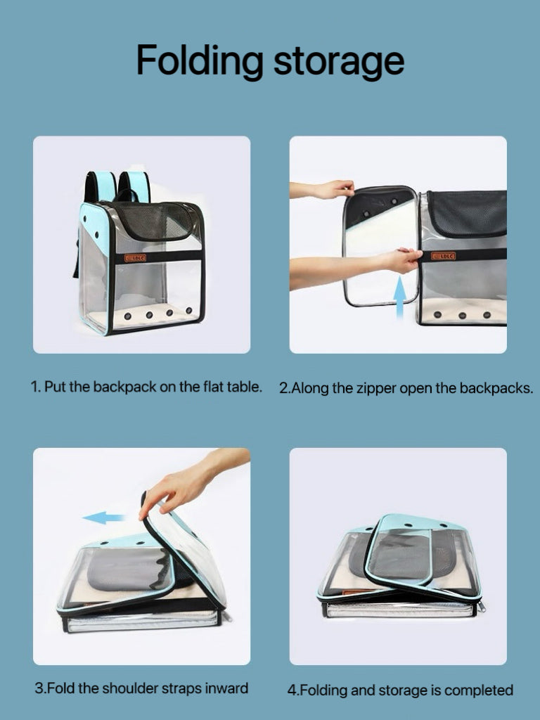 Expandable Plastic Waterproof Cat Carrying Carrier Backpack