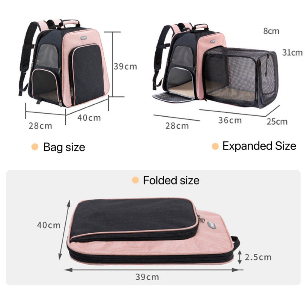 Foldable Small Dog Cat Carrier Bag Trolley with Wheels